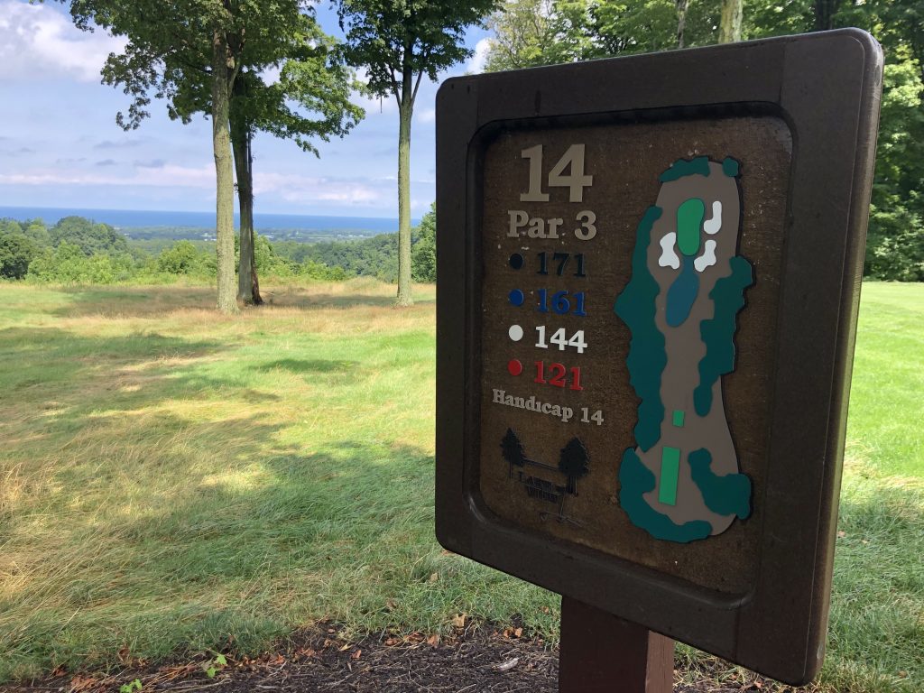 erietec donates to make-a-wish after a golf outing at lake view country club. this photo features the view of lake erie from hole 14